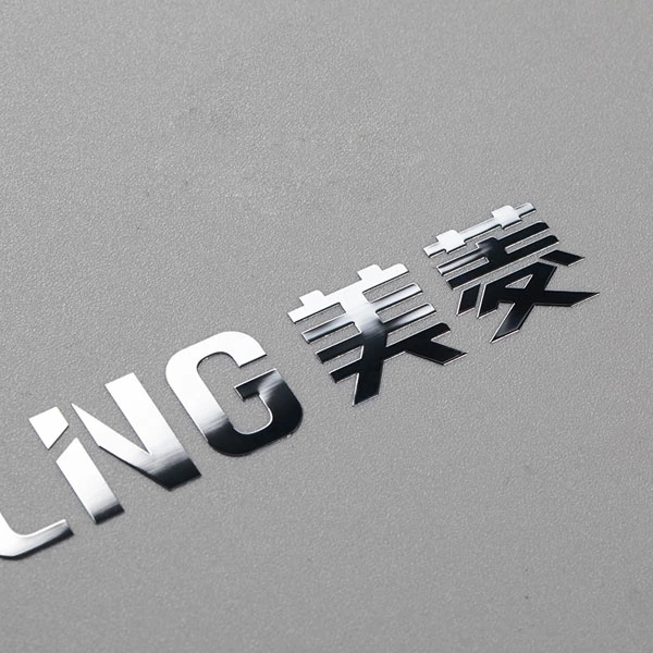 Nhãn dán kim loại có thể tùy chỉnh Logo chịu nhiệt Niken sáng bóng