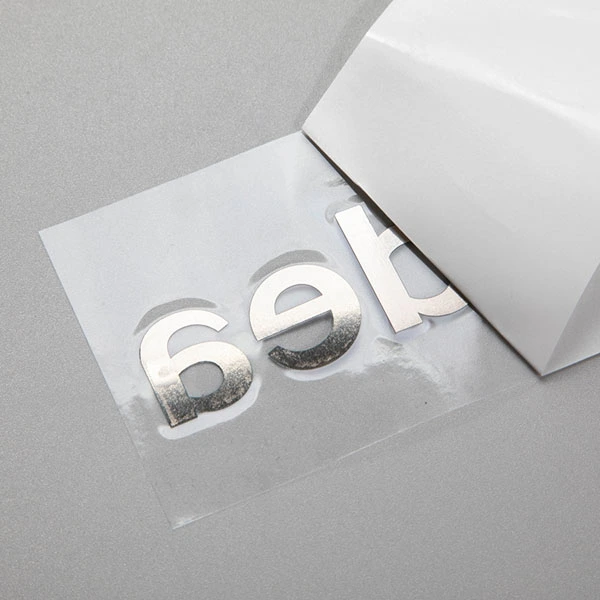 Tùy chỉnh Mỏng Electroform Vàng Niken 3D Logo Chuyển Chữ Kim Loại Nhãn UV Mỹ Phẩm Kim Loại Dán Chrome Decal Dính
