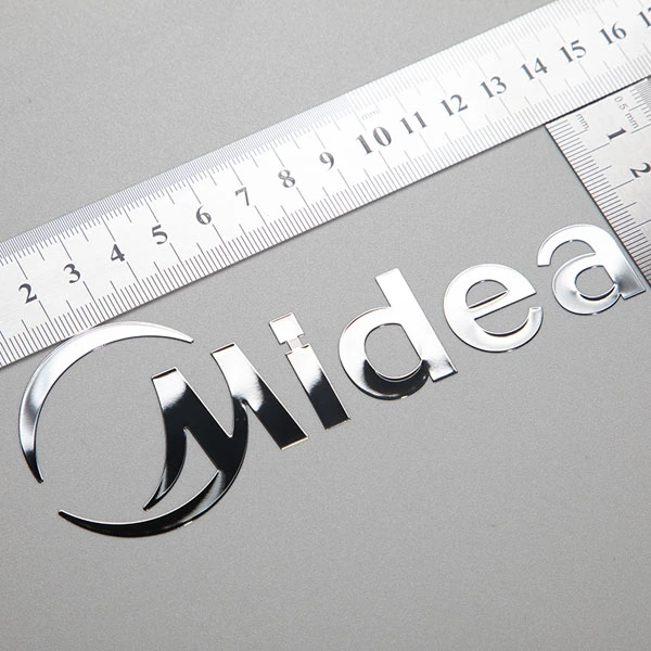 Tùy chỉnh Mỏng Electroform Vàng Niken 3D Logo Chuyển Chữ Kim Loại Nhãn UV Mỹ Phẩm Kim Loại Dán Chrome Decal Dính