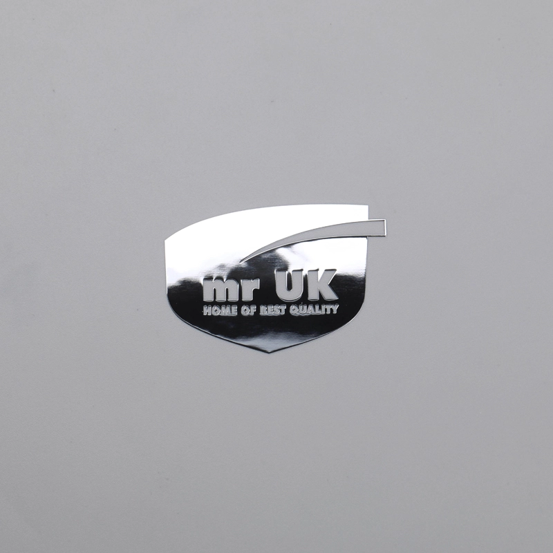 Logo biểu tượng mỏng bóng Chrome tùy chỉnh với keo 3M