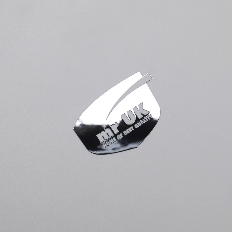 Logo biểu tượng mỏng bóng Chrome tùy chỉnh với keo 3M